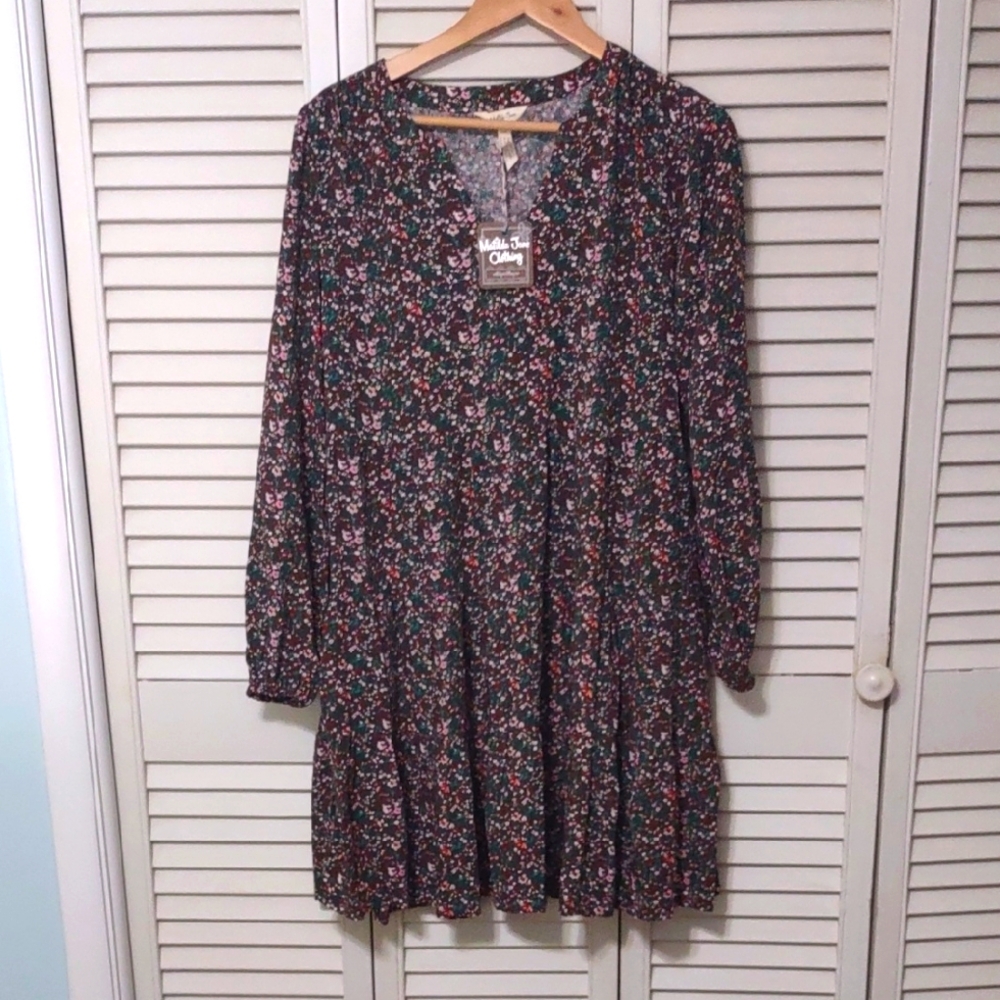 NWT Matilda Jane Fabulously Floral Dress Size M Fall Long Sleeve